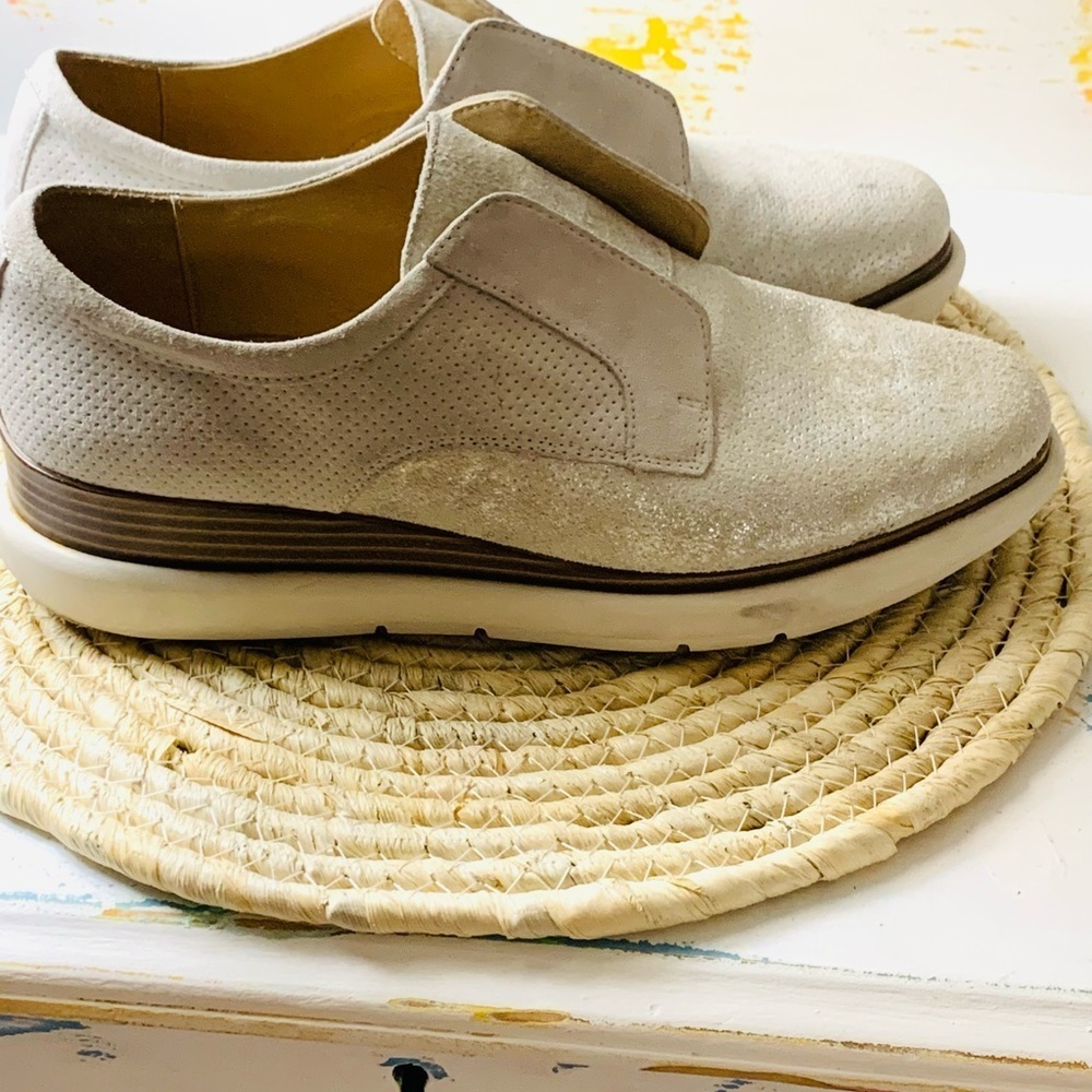 Geox Respira distressed silver leather slip ons - Picture 5 of 7